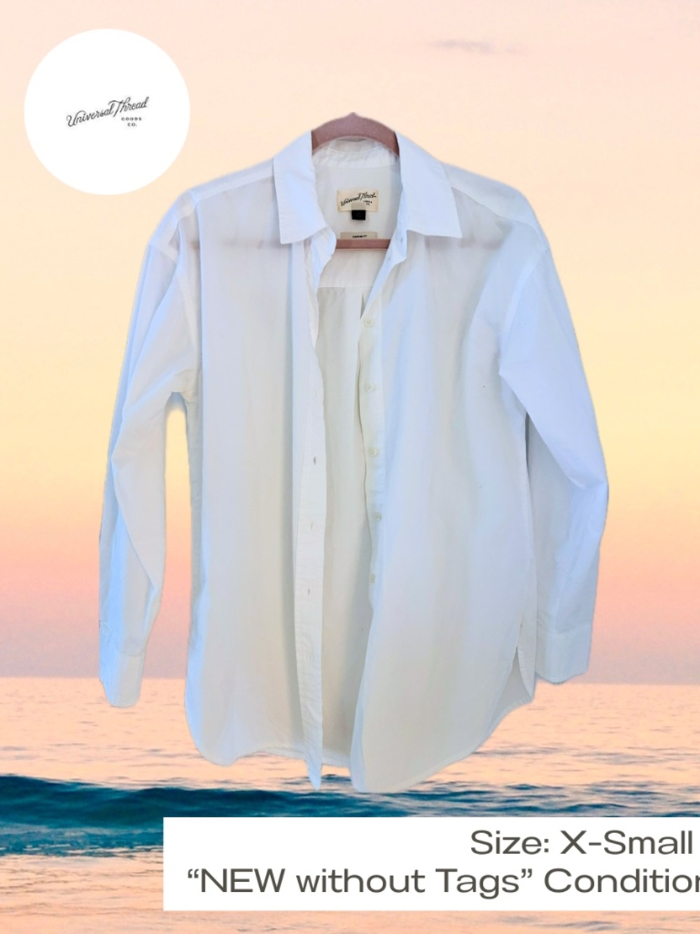NWOT Universal Thread Oversized White Button Down Shirt XS